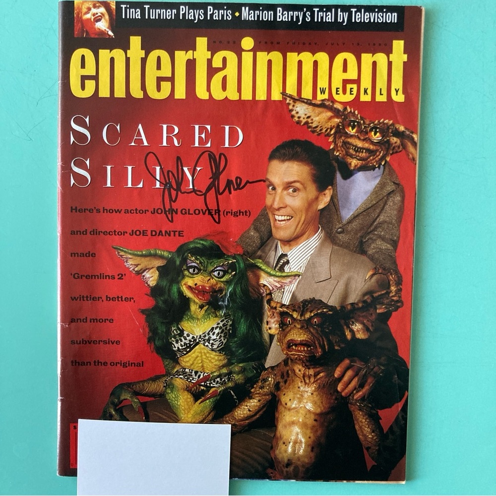 John Glover Signed Entertainment Weekly Magazine July 13 1990 Gremlins 2 Creased